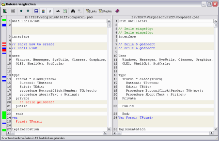 Details zum Vergeich von Textdateien