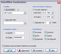 Details zu "Dateifilter bearbeiten"